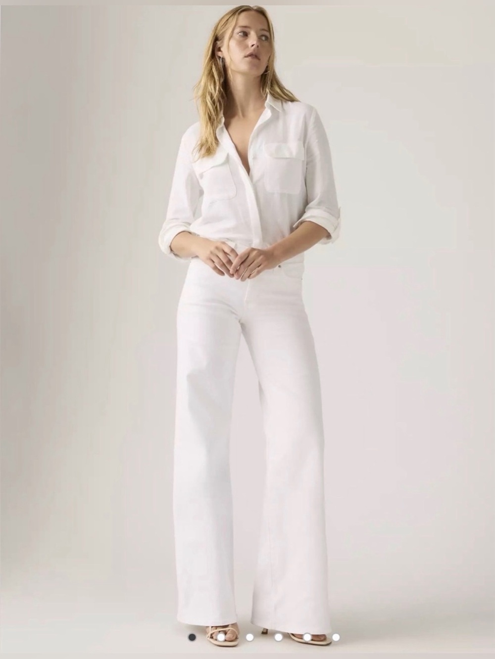 NWT 27x32 Wide Leg Jeans - 318 Shaping, White, Soft Clean White